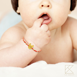 【TLH】黃金墜紅繩親子款手繩 純金999 多選 招財開運錢母 約重0.04錢&plusmn;0.01, , large