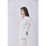 (L) uniqlo排扣白色襯衫上衣二手衣, , large