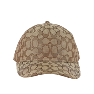 COACH CC Logo 滿版緹花布棒球帽 M-L / 卡其色