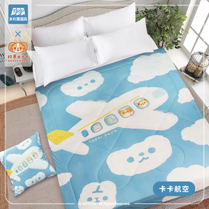 【多利寶寢具】柯基犬卡卡涼感紗冰晶涼被-卡卡航空