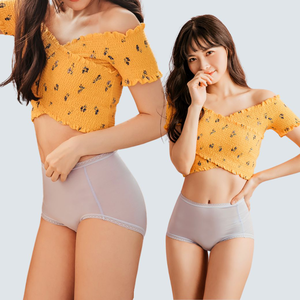 NEONER Tencel high waist anti-bacterial underwear -pink complexion(L)