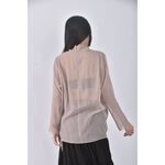 (M) meier q質感紡紗高領杏色短袖上衣二手衣, , large