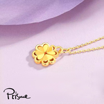 【Prisme Gold】黃金項鍊 鏤空幸運四葉草 黃金鍊墜項鍊 (金重：約0.08錢±0.03), , large