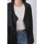 (XL) 質感長款黑色外套二手衣, , large