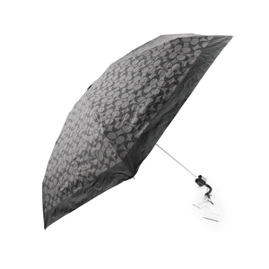 COACH CC Logo 滿版標誌環保材質迷你雨傘/石墨黑