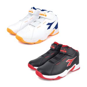 DIADORA迪亞多那 大童避震籃球鞋 童運動鞋 魔鬼氈 寬楦 保護後跟 抗菌 除臭 緩震 減壓 耐磨 防滑 白藍 黑紅,  DIADORA迪亞多那 大童避震籃球鞋 童運動鞋 魔鬼氈 寬楦 保護後跟 抗菌 除臭 緩震 減壓 耐磨 防滑 白藍 黑紅