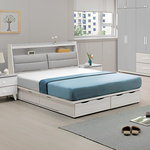 【Hampton 漢汀堡】凱拉白榆木5尺六抽床組, , large