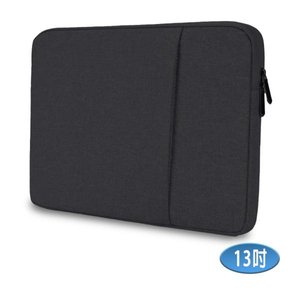 13-inch LB13K Urban Minimalist Series iPad/Mac/Tablet/Laptop Front Zipper Pocket Protective Sleeve (Classic Black)