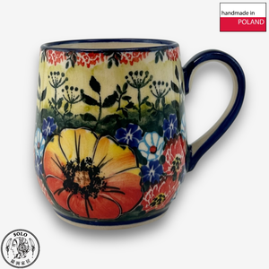 【SOLO Vintage】Cerraf Polish Pottery 320ml Mug Vivid Summer Meadow Series Made in Poland