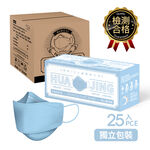 華淨4D醫療口罩-成人冰湖藍25入/盒, , large