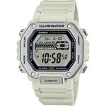 CASIO 卡西歐 10年電力金屬風計時手錶-米白 MWD-110H-8AV, , large