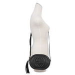 GUCCI SOHO 系列流蘇橢圓造型拉鍊斜背包/黑色, , large