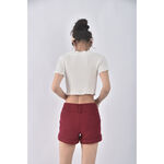 (4XL（含）以上) 素面紅色短褲二手衣, , large
