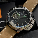 [星晴錶業]GiorgioFedon1919手錶,46mm,GF00121黑色雙面機械鏤空錶面銀錶殼咖啡色真皮皮革錶帶款, , large