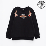 【SOLO Vintage】LCW Girls Cute Christmas + New Year Reindeer Sweater Made in Turkey 5-6y, , large