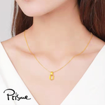 【Prisme Gold】黃金項鍊 幾何雙環 吊墜鍊墜項鍊 (金重：約0.08錢±0.03), , large