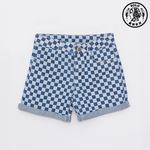 【SOLO Vintage】LCW Girls Checkered Denim Shorts Made in Turkey 5-6y, , large