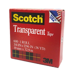 【3M】Scotch 透明膠帶 19mmX32.9m / 個 600(紅盒), , large