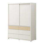 【唯熙傢俱】羅伊原木雙色4.5尺滑門衣櫃, , large