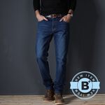 《B+大尺碼專家》 直筒牛仔長褲-深藍/淺藍-0203004, , large