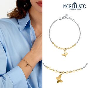【快速出貨】MORELLATO TALISMANI系列 雙色不鏽鋼 蝴蝶手鍊 SAUN35