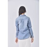 (S) uniqlo質感丹寧牛仔棉質純棉藍色長袖上衣二手衣, , large