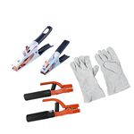 台灣現貨！電焊工具系列 日式電焊夾 接地夾 純黃銅 電焊皮手套 焊接手套 耐磨 帆布 焊工手套 氬焊 牛皮手套, , large