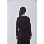 (S) jenny eyelet韓牌質感黑色長袖上衣二手衣, , large