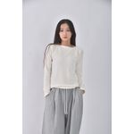 (S) jenny eyelet韓牌質感白色長袖上衣二手衣, , large