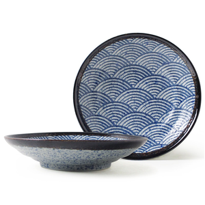 [豐名日本餐具] 7.5麵盤 波浪藍 / H73-75NP