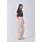 (S) 高腰寬版杏色長褲二手衣, , large