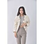 (S) mila owen質感棉質純棉燈心絨杏色外套二手衣, , large