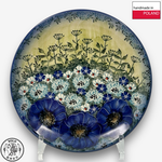 【SOLO Vintage】Cerraf Polish Pottery 19cm Round Plate Traces of Fragrance in the Blue Fields Series Made in Poland, , large