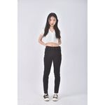 (L) 721 high rise skinny高腰丹寧牛仔質感黑色長褲二手衣, , large