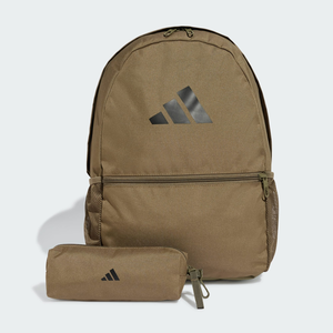 [秉宸] ADIDAS CLSC PCASE BP 後背包附鉛筆盒 棕 JD3091