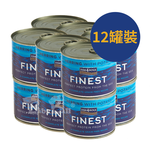 【倆寶貝精品館】海洋之星FISH4DOGS 挪威鲱魚主食犬罐185gｘ12罐