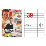 【龍德】LONGDER 三用電腦標籤 A4 39格 22.8*70mm白色105張 3盒/組 LD-838-W-A(適用雷射、噴墨、影印), , large