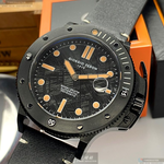 [星晴錶業]GiorgioFedon1919手錶,46mm,GF00084黑色錶面黑錶殼深黑色真皮皮革錶帶款, , large