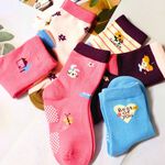 [Kaimei Cotton Industry] 12 pairs set, random and excellent, MIT made in Taiwan, pure cotton non-slip children's socks, warm pastoral style, girls 13-16cm, , large