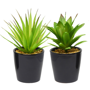 S/2  ARTIFICIAL SUCCULENT IN CERAMIC POT
