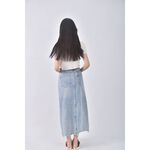 (L) 丹寧牛仔藍色長裙二手衣, , large