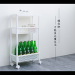 【Y HOUSE】日系簡約隙縫三層推車(含輪)收納籃 小物收納 隙縫 推車 塑膠籃, , large