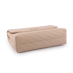 TORY BURCH Kira 縫線設計翻蓋肩背/斜背鍊包/沙色, , large