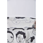 (S) 質感人頭白色短袖上衣二手衣, , large