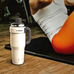 【TKK】T-One 彈蓋冰壩杯 316不鏽鋼x陶瓷噴塗 直飲+吸管 保冰保溫 運動隨身杯 1200ML(握把式)-冰川銀, , large