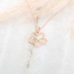 【Angel & Me】Endless love s925 sterling silver 18k Rose gold-plated necklace gift, , large