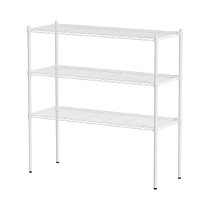 【Y HOUSE】120x35x120cm Lightweight Three-layer Iron Rack Iron Rack Shelf-Painted White
