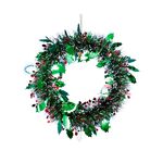 30 cm red fruit green leaf wreath, , large