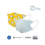 [佑全保健藥妝]易廷x舒芙氧小童3D口罩-開心米米兔＋藍色30片/盒, , large