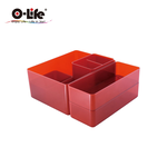 【O-Life】B-015 stacking storage box-black 5-piece set, , large